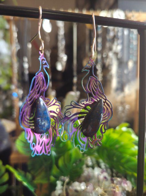 Boucles d’Oreilles Azurite – Clarté, Sérénité & Concentration