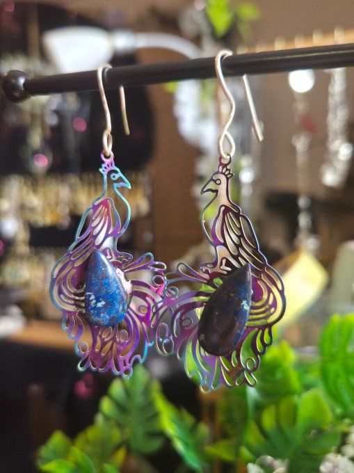 Boucles d’Oreilles Azurite – Clarté, Sérénité & Concentration