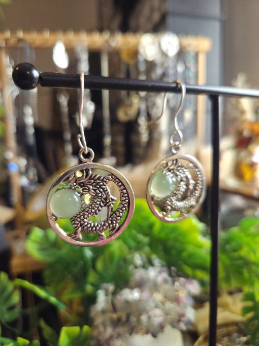 Boucle d’oreille Aventurine Verte 