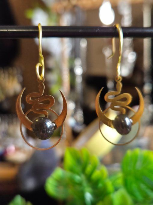 Boucle d'oreille  chrysoberyl Oeil de chat-Protection et peurs