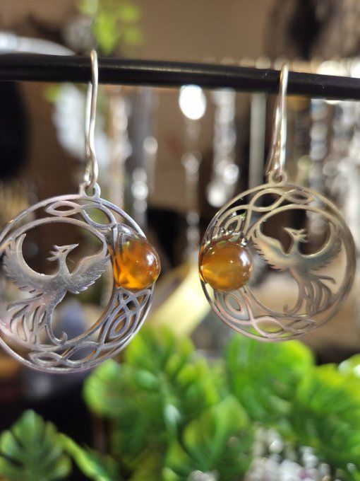 Boucles d'oreilles Cornaline - Phénix 