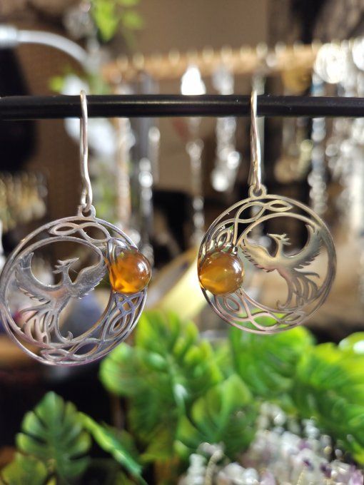  Boucles d'oreilles Cornaline - Phénix 