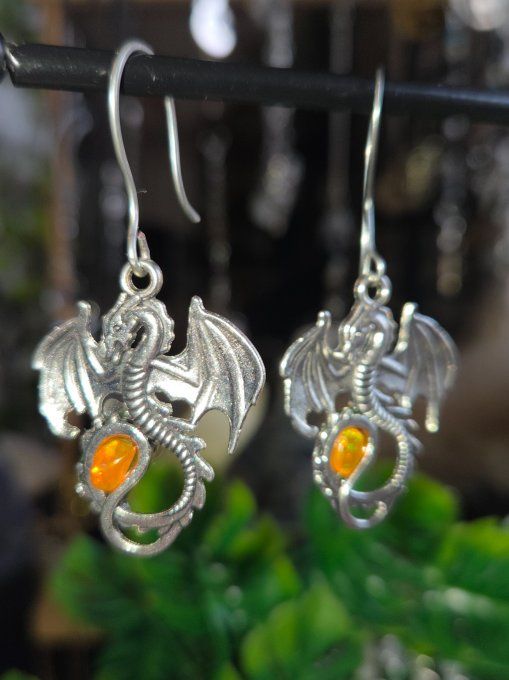 Boucle d'oreille Opale de feu 