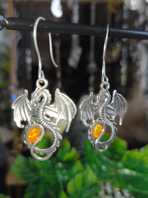 Boucle d'oreille Opale de feu 