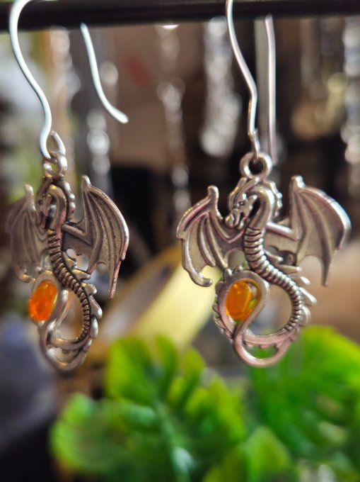 Boucle d'oreille Opale de feu 