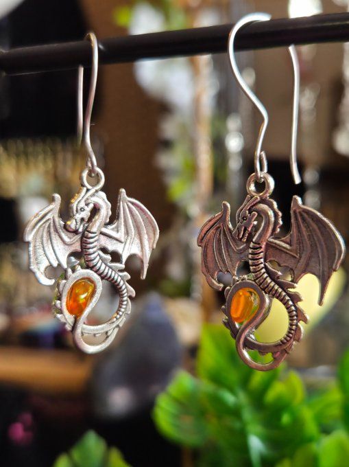 Boucle d'oreille Opale de feu 