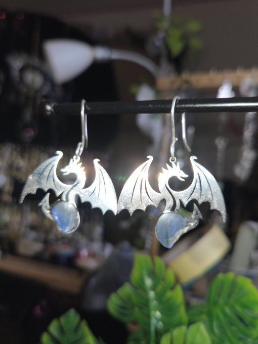 Boucle d’oreille labradorite  - arbre de vie  - Copie