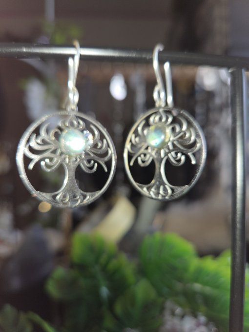 Boucle d’oreille labradorite 