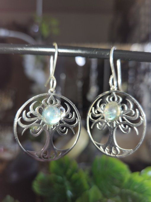 Boucle d’oreille labradorite 