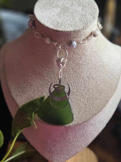 Collier serpentine -Silver moon snake 