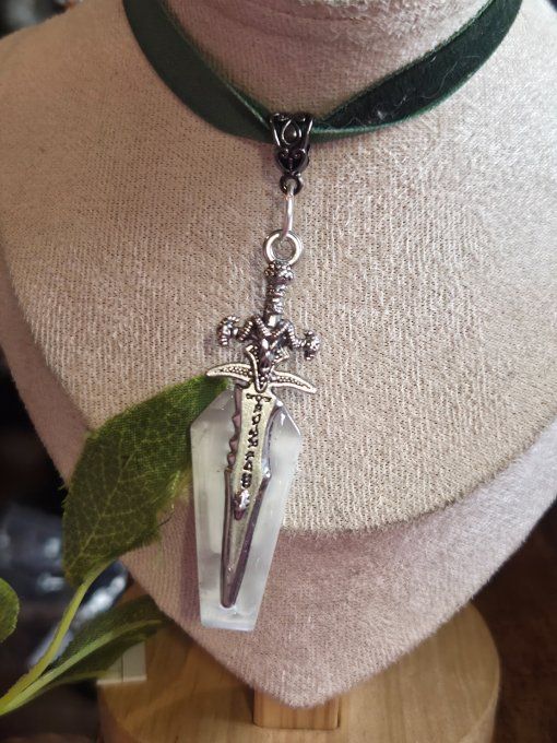 Pendentif  Sélénite Épée – Purification, Harmonie & Sérénité - Copie