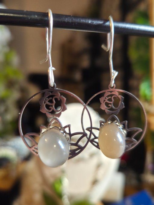 Boucles Pierre de lune Hecatolite