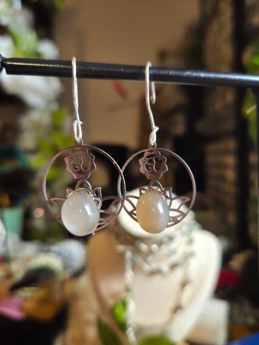 Boucles Pierre de lune Hecatolite
