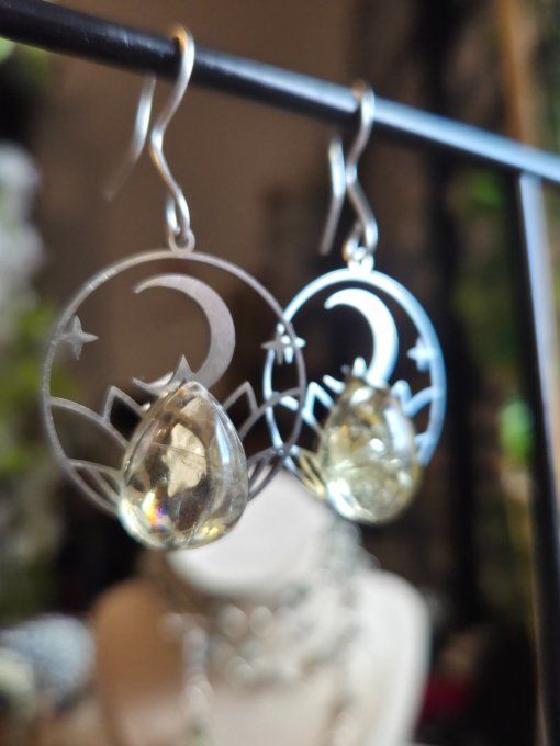 Boucles D’Oreilles Citrine ✨ Pierre De L’abondance et joie