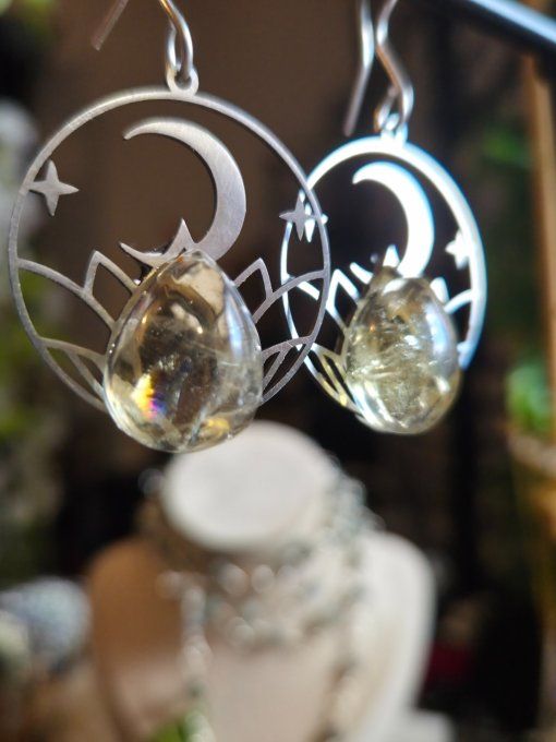 Boucles D’Oreilles Citrine ✨ Pierre De L’abondance et joie