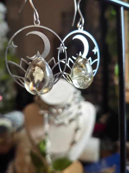 Boucles D’Oreilles Citrine ✨ Pierre De L’abondance et joie
