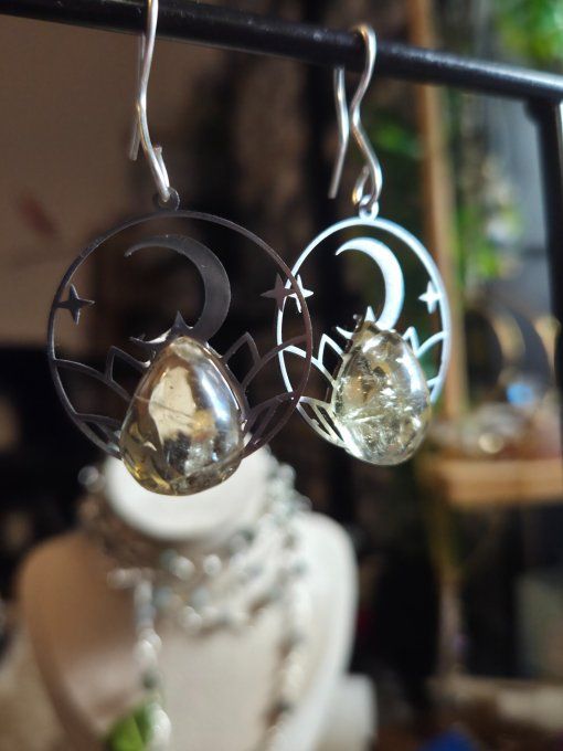 Boucles D’Oreilles Citrine ✨ Pierre De L’abondance et joie