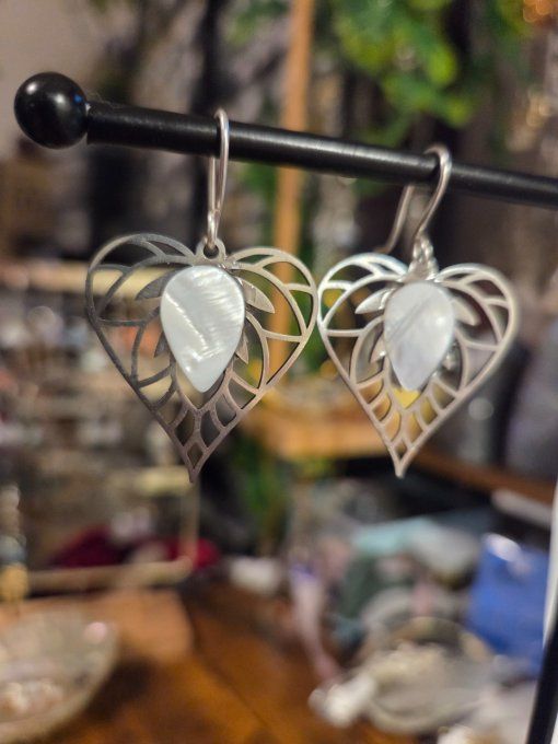 Boucles d'oreille Nacre Blanche 