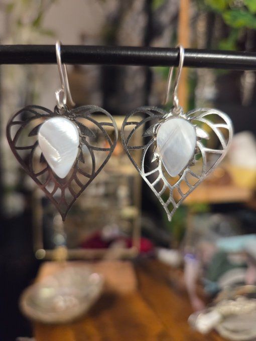 Boucles d'oreille Nacre Blanche