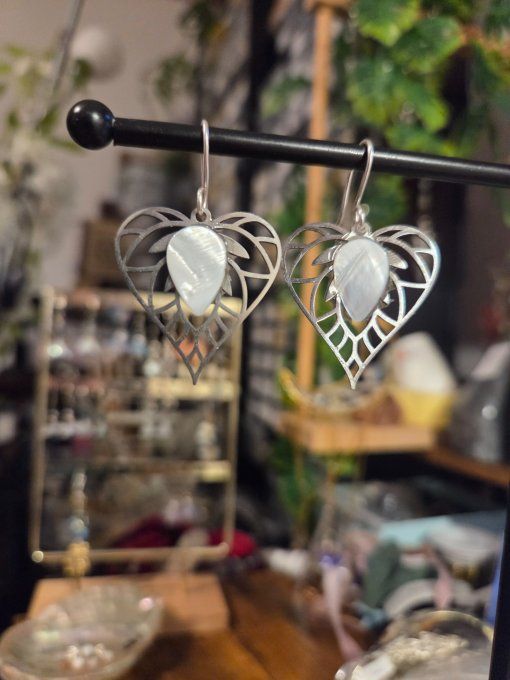 Boucles d'oreille Nacre Blanche 