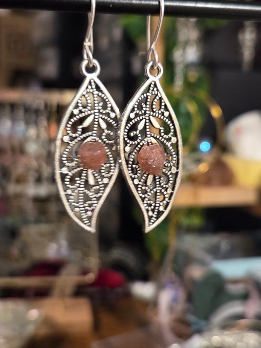 Boucle d’oreille  Tourmaline rose (Rubellite )✨Blessure Émotionnelle et Protection  -