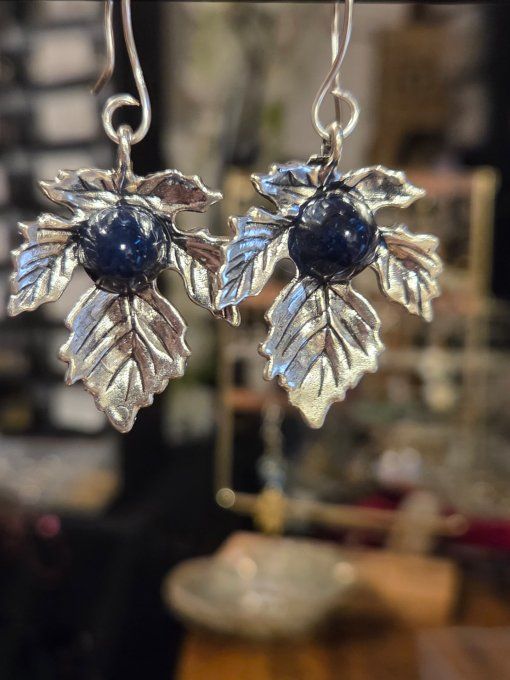 Boucle d'oreille Sodalite : peur primaire & anxieté. 