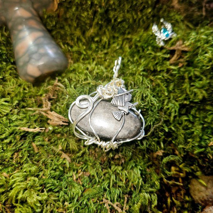 Obsidienne Argent , citrouille 
