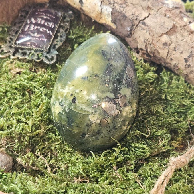 Oeuf Serpentine kaolinite/pyrite 10*5