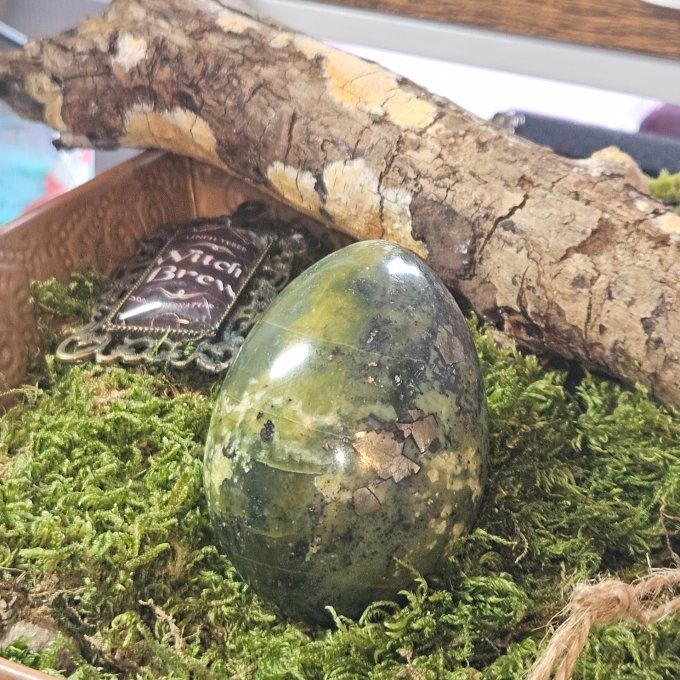 Oeuf Serpentine kaolinite/pyrite 10*5
