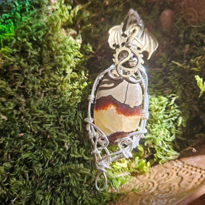 Amulette Septaria jaune 