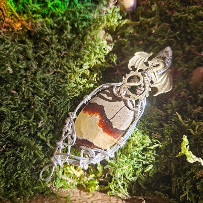 Amulette Septaria jaune 