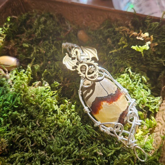 Amulette Septaria jaune 