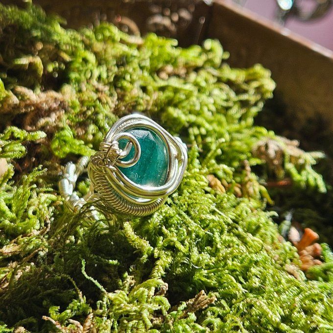 Bague emeraude- ajustable