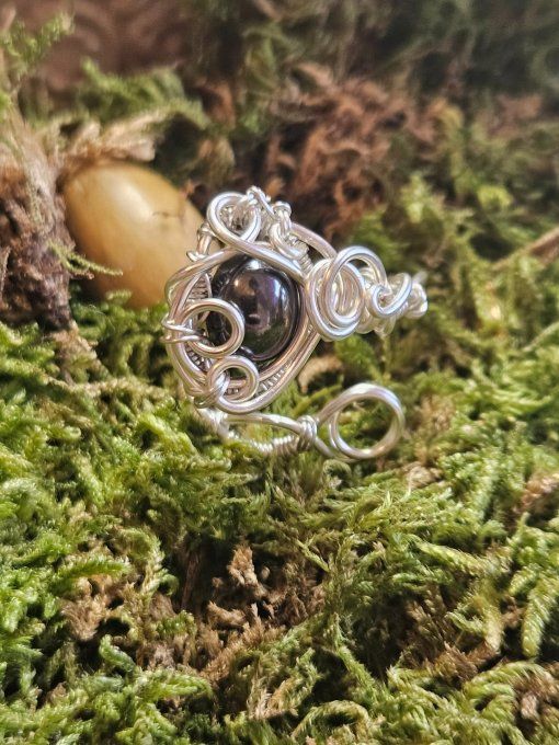 Bague hématite ajustable 