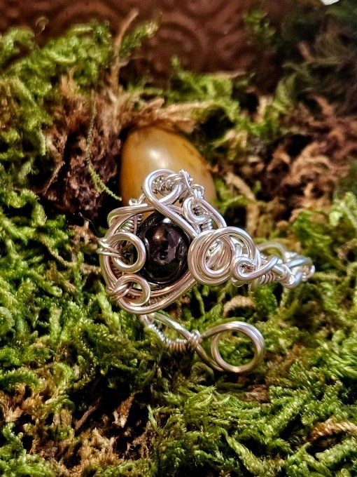 Bague hématite ajustable 