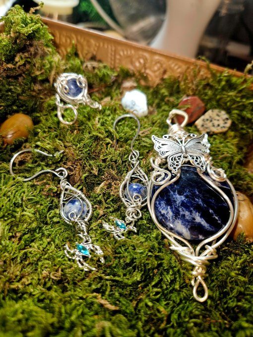 Coffret Parure sodalite 