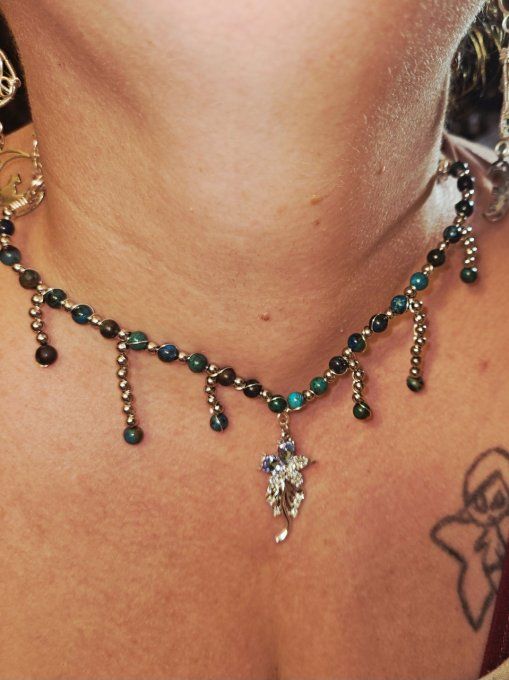Collier goutte de pluie Chrysocolle