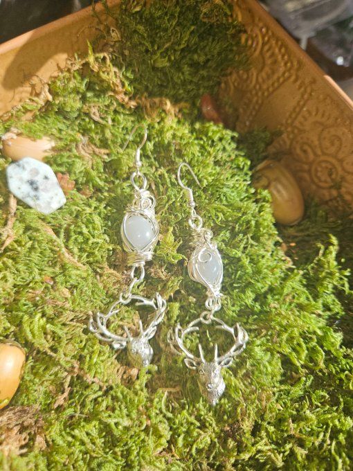 Boucles Pierre de lune Hecatolite