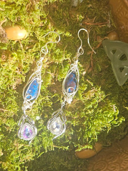 Boucles d’Oreilles Azurite – Clarté, Sérénité & Concentration