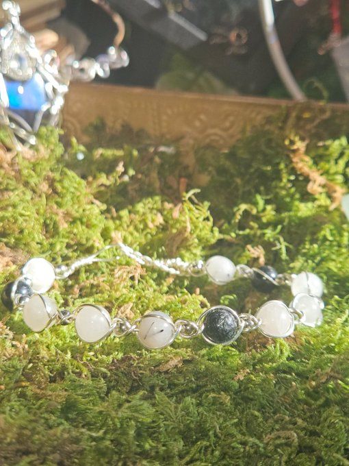 Quartz tourmaline bracelet -protection influence toxique 