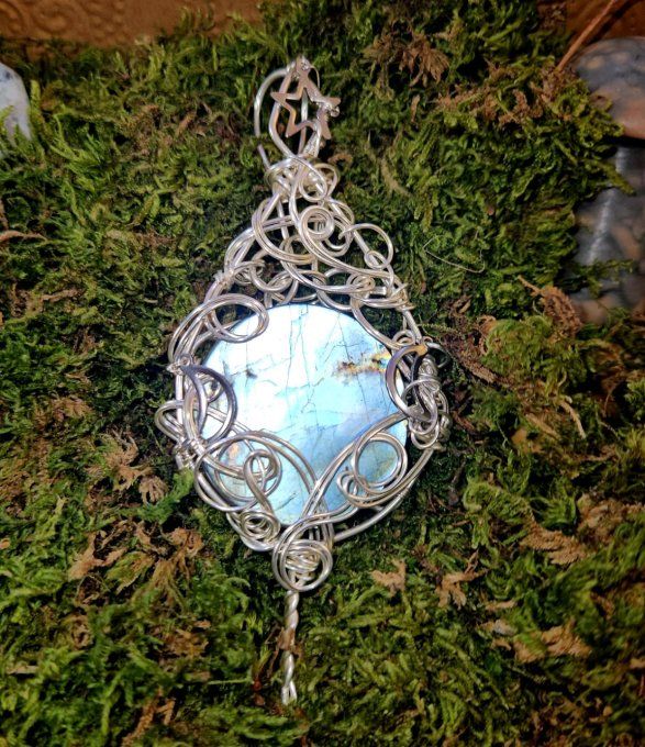 Triple lune ciel de brume : Labradorite 