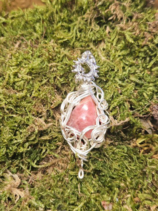 Pendentif Rhodochrosite – Apaisement, Sérénité & Protection