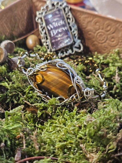 Oeil de tigre ☀️Charms collier modulable