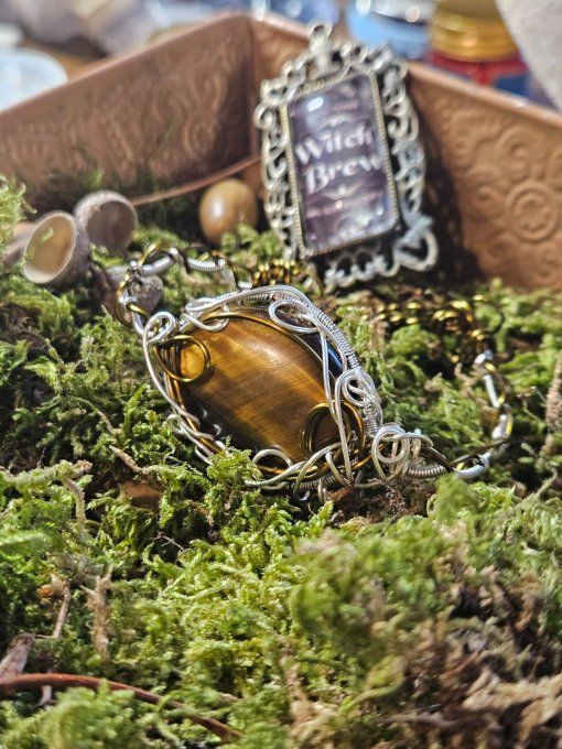 Oeil de tigre ☀️Charms collier modulable
