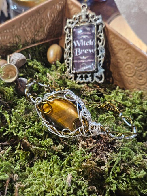 Oeil de tigre ☀️Charms collier modulable