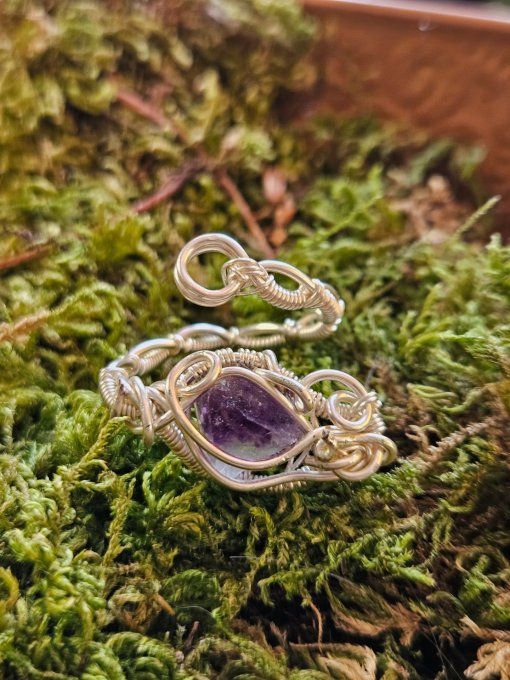 Bague fluorite brut