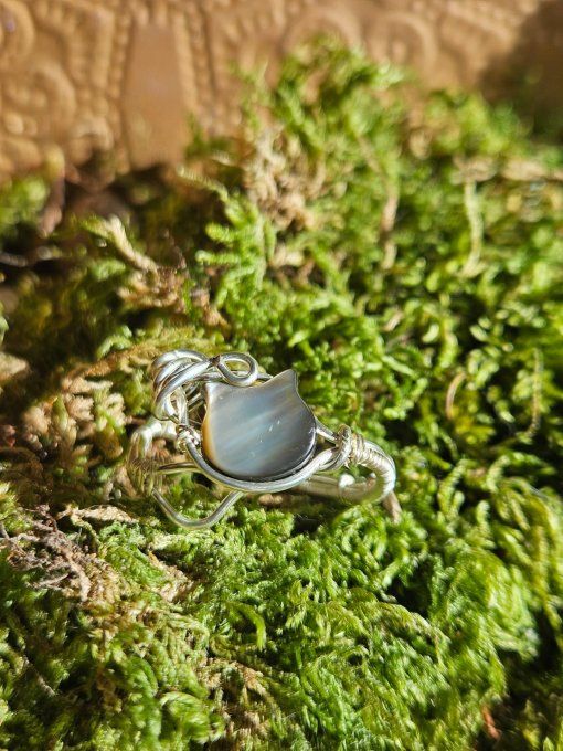 Bague  chaton de nacre