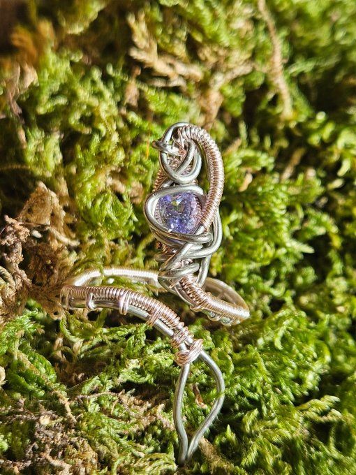 Bague Tanzanite-fil rose 