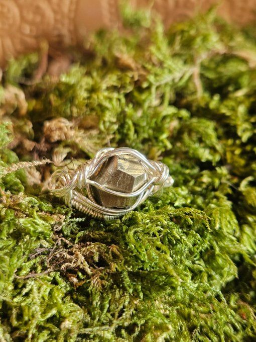 Bague pyrite - Courrone ✨ ajustable