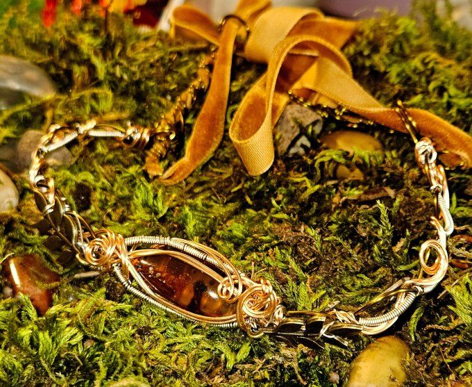 Charms ambre bleu -bijoux modulable 